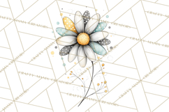 Whimsical Flower Doodle Clipart Cute Sketchy PNG Product Image 5
