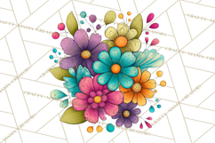 Whimsical Flower Doodle Clipart Cute Sketchy PNG Product Image 4