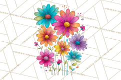 Whimsical Flower Doodle Clipart Cute Sketchy PNG Product Image 5