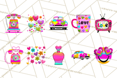 Retro Valentine PNG, Groovy Heart Clipart Product Image 4