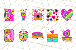 Retro Valentine PNG, Groovy Heart Clipart Product Image 6