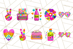 Retro Valentine PNG, Groovy Heart Clipart Product Image 5