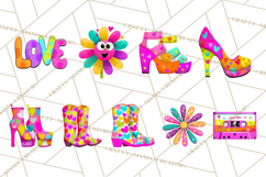 Retro Valentine PNG, Groovy Heart Clipart Product Image 7