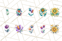 Whimsical Flower Doodle Clipart Cute Sketchy PNG Product Image 3