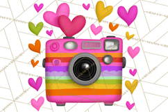 Retro Valentine PNG, Groovy Heart Clipart Product Image 3