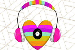 Retro Valentine PNG, Groovy Heart Clipart Product Image 3