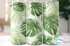 Monstera Floral Collage 20 oz Skinny Tumbler Wrap Product Image 1