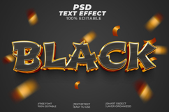Black 3D Text Effect PSD with Editable Style Product Image 1