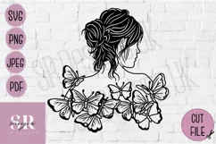 Butterfly woman SVG | vinyl cutting | Butterfly cut file Product Image 4