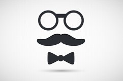 Mustache, eyeglasses and bow tie. Product Image 1