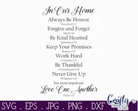 Family Rules Bible Verse Christian Farmhouse Home Sign Svg Product Image 2