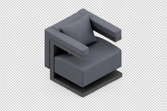 Isometric Arm Chair 3D isolated render Product Image 1
