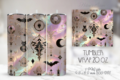 Pastel pink Halloween ghost pattern tumbler 20oz wrap design Product Image 1