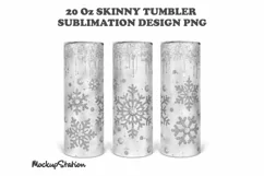 Christmas 20oz Skinny Tumbler Sublimation Design Winter PNG Product Image 2