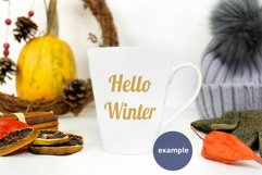 Latte coffee mug mockup, Winter White mug mock up full wrap Product Image 2