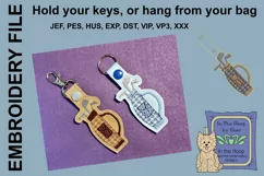 ITH Golf Clubs Key Fob - Embroidery Design Product Image 1