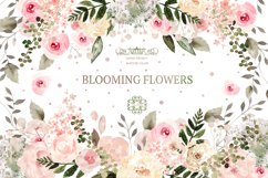 Watercolor BLOOMING flowers 146 PNG Product Image 1