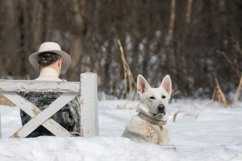 A woman with a dog Product Image 1