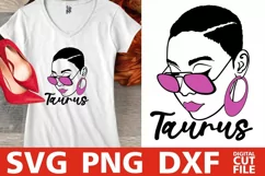 Scorpio Zodiac Sign svg, Black Woman in Glasses, Short Hair Product Image 1
