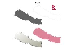 Nepal outline map set Product Image 1