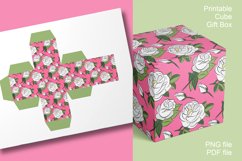 Printable Pink Roses Cube Boxes for Small Gifts Set of 4 Product Image 7