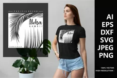 Aloha Hawaii Trendy Graphic T-Shirt Design, EPS SVG PNG Product Image 1
