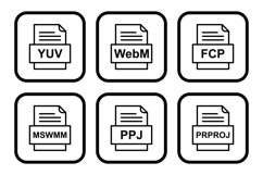 Set Of File Formats Icons Product Image 1