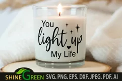 Candle SVG - You Light up My Life Valentines SVG, Wedding Product Image 2