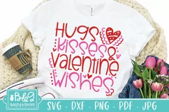 Valentine's Day SVG | Hugs Kisses and Valentine Wishes Product Image 1