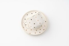 Ceramic cup with saucer isolated on white background 3 pcs Product Image 2