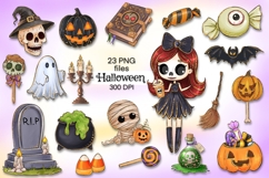 Halloween png clipart Halloween sublimation design bundle Product Image 1