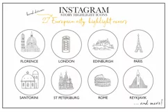Instagram Story Travel Icons, 27 Hand Drawn City Icons Product Image 1