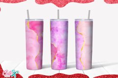 20 oz Skinny Tumbler Pink agate and galaxy sublimation Product Image 3