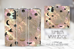 Cute Halloween pattern pastel pink tumbler 20oz wrap design Product Image 1