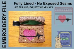 Heart Healthy Mini Zipper Bag / Fully Lined, 4X4 HOOP Product Image 2