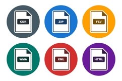 Set Of File Formats Icons Product Image 1
