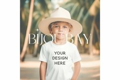 Kids Shirt Mockup, Boho Summer Boys TShirt Mock Up Product Image 1