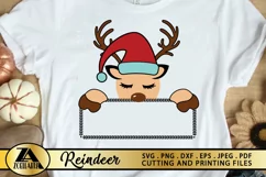 Reindeer SVG PNG EPS DXF Christmas SVG Reindeer Monogram SVG Product Image 1