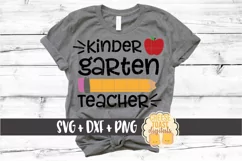 Kindergarten Teacher - Pencil Back to School SVG PNG DXF Product Image 1