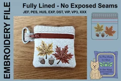 Autumn Leaves Zipper Bag / Fully Lined, 4X4 HOOP Product Image 1