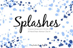 20 Hand Drawn Blue Splashes Abstract Clip Art Bundle Product Image 1