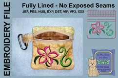 Swirly Flower Zipper Bag / Fully Lined, 4X4 HOOP Product Image 2
