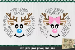 Reindeer Face SVG | Reindeer SVG | Reindeer Names SVG Product Image 1