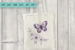 Butterfly and flowers SVG, Butterfly SVG, Flower SVG Product Image 3