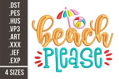 Beach Please l Embroidery Design Product Image 1