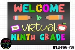 Chalkboard Back to School Ninth Grade Sign- First Day School Product Image 1