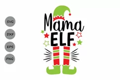 Mama Elf Svg, Christmas Svg, Elf Svg, Mom Svg, Elf Hat Svg. Product Image 1