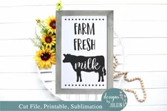 Farm Fresh Milk - SVG, Sublimation, Printable Product Image 1