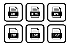 Set Of File Formats Icons Product Image 1