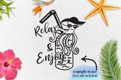 beach summer doodles funny cocktails cutting svg dxf clipart Product Image 2
